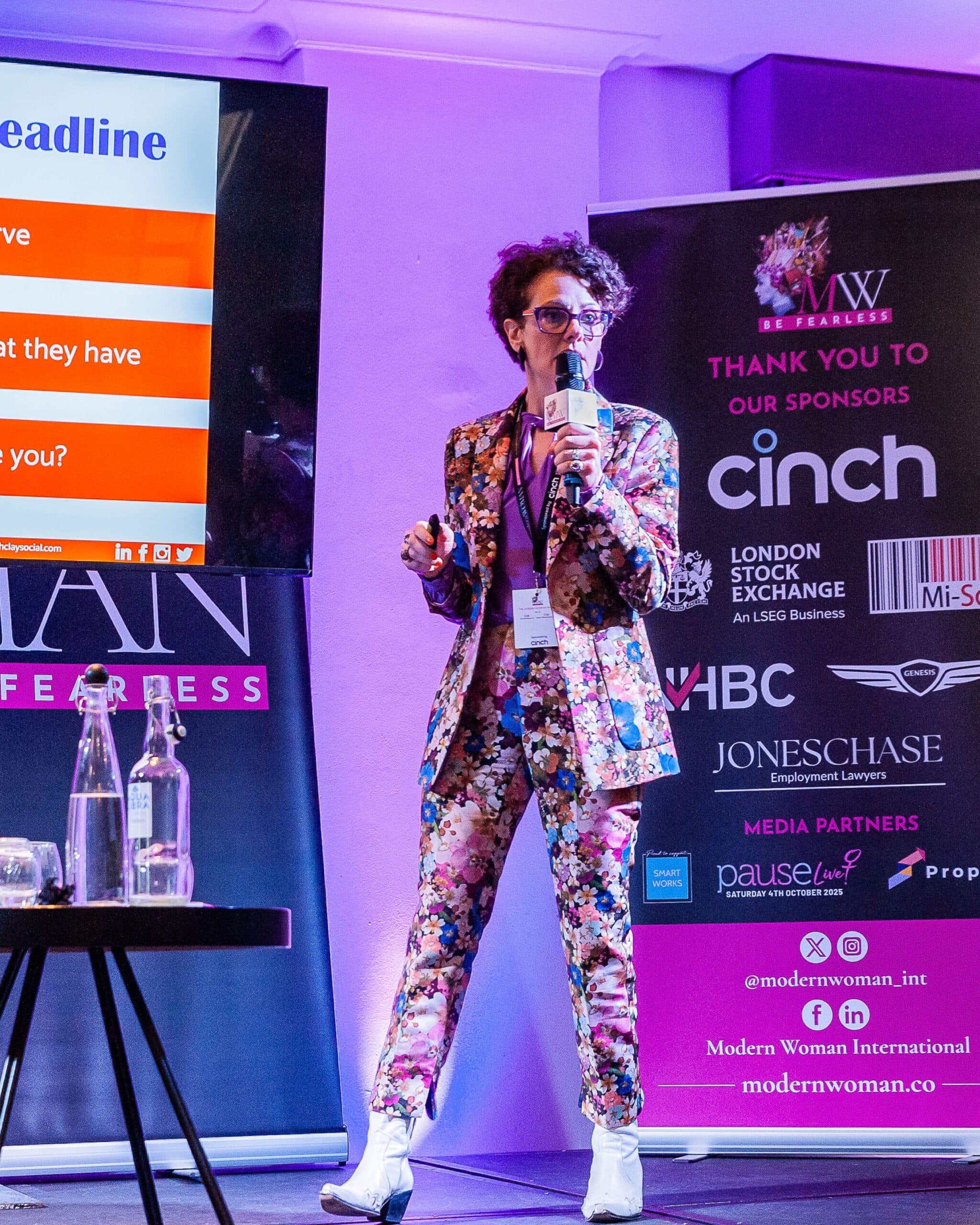 Sarah Clay speaking at a conference